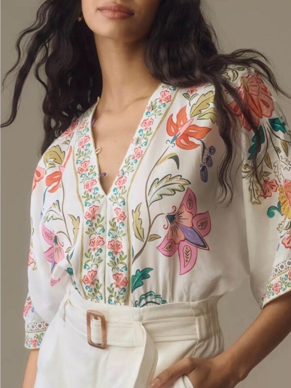 Farm Rio Anthropologie Insects Floral Bodysuit Top Size XS Never Worn